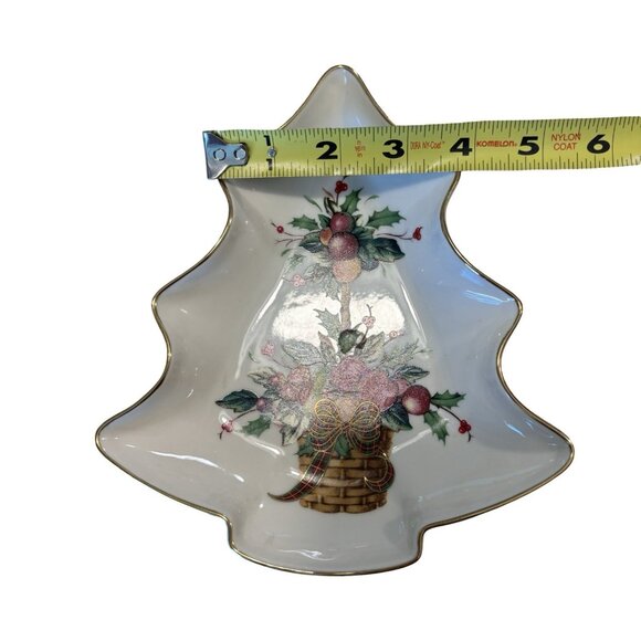 Lenox Collectible Holiday Tartan Apple Candy Dish Tree Shaped Christmas Decor - Picture 7 of 7
